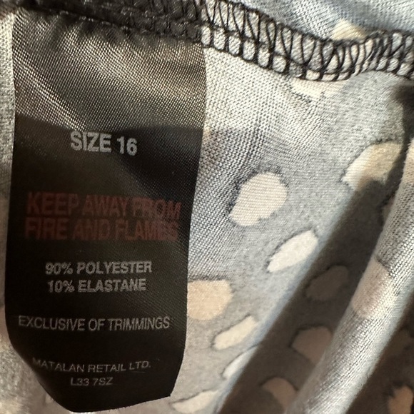 - Black Mini Dress pattern print papaya size 16 new ladies black - Picture 7 of 10